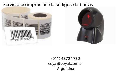Servicio de impresion de codigos de barras
