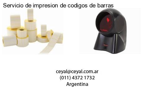 Servicio de impresion de codigos de barras