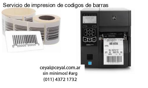 Servicio de impresion de codigos de barras