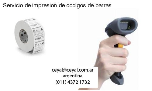 Servicio de impresion de codigos de barras