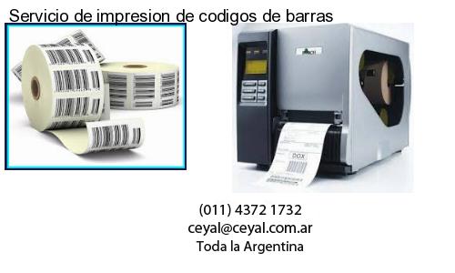 Servicio de impresion de codigos de barras