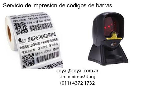 Servicio de impresion de codigos de barras