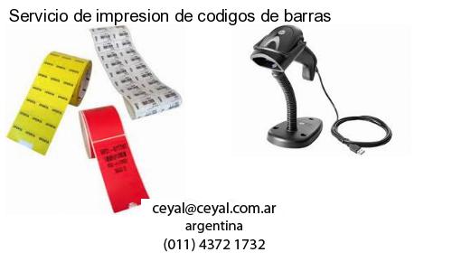 Servicio de impresion de codigos de barras