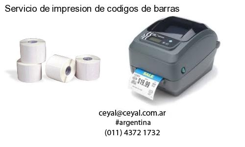 Servicio de impresion de codigos de barras