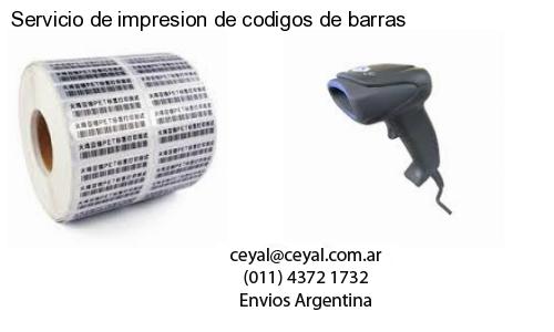 Servicio de impresion de codigos de barras