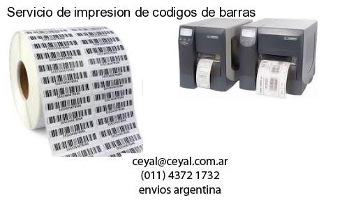 Servicio de impresion de codigos de barras