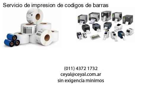 Servicio de impresion de codigos de barras