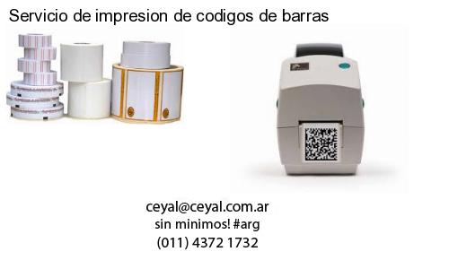 Servicio de impresion de codigos de barras