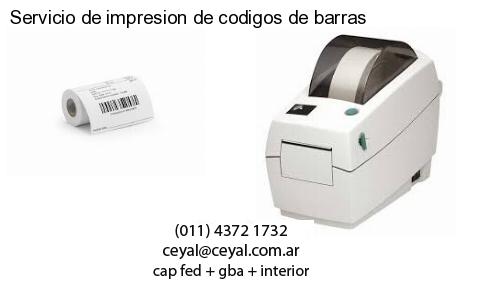 Servicio de impresion de codigos de barras