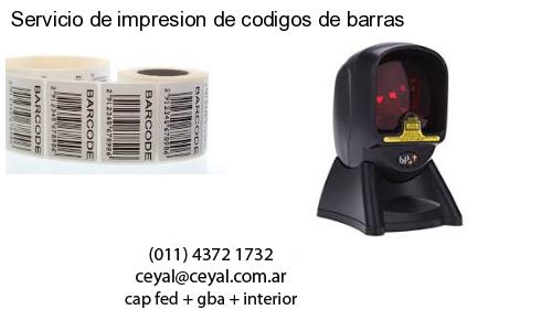 Servicio de impresion de codigos de barras