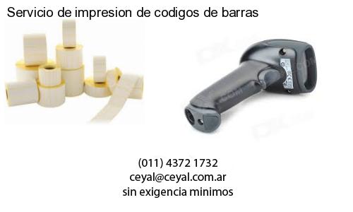 Servicio de impresion de codigos de barras