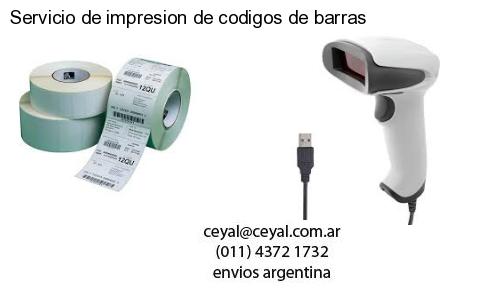 Servicio de impresion de codigos de barras