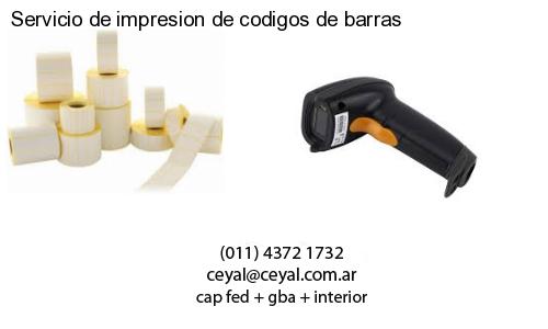 Servicio de impresion de codigos de barras