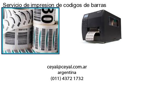 Servicio de impresion de codigos de barras