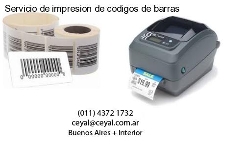 Servicio de impresion de codigos de barras