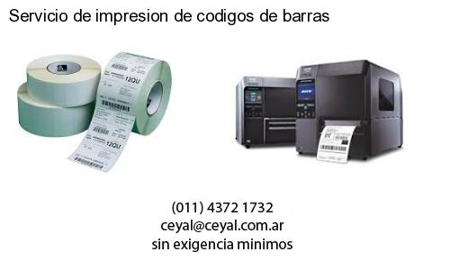 Servicio de impresion de codigos de barras