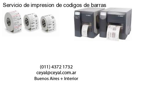 Servicio de impresion de codigos de barras