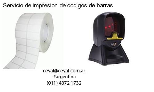 Servicio de impresion de codigos de barras