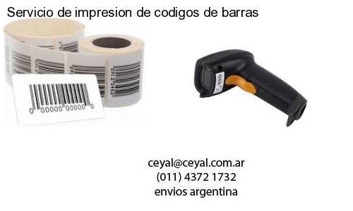 Servicio de impresion de codigos de barras