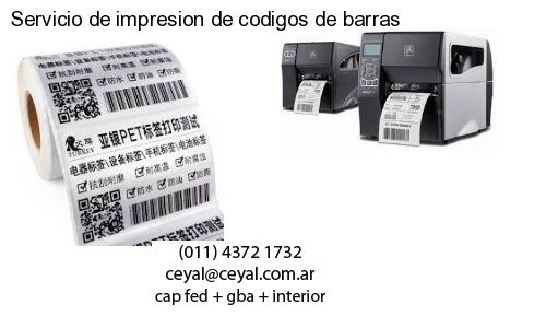Servicio de impresion de codigos de barras