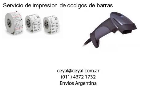 Servicio de impresion de codigos de barras