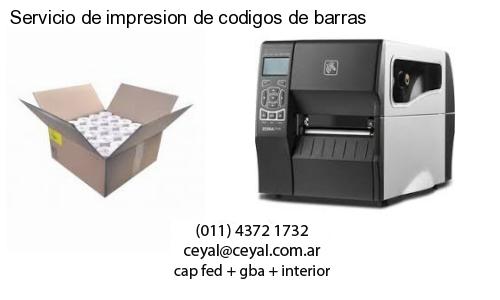 Servicio de impresion de codigos de barras