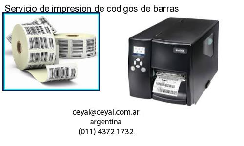 Servicio de impresion de codigos de barras