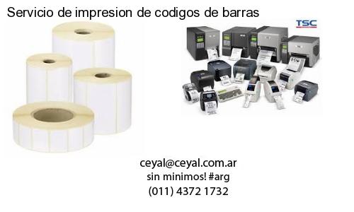 Servicio de impresion de codigos de barras