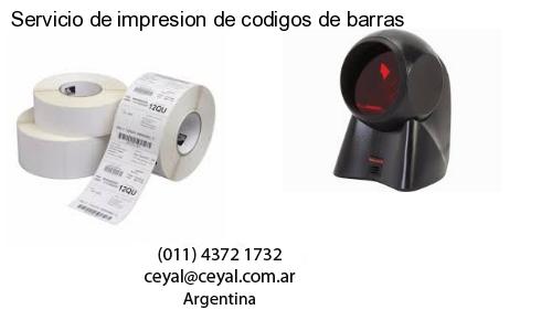 Servicio de impresion de codigos de barras