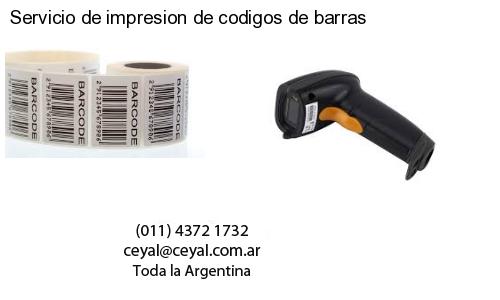 Servicio de impresion de codigos de barras