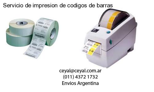 Servicio de impresion de codigos de barras
