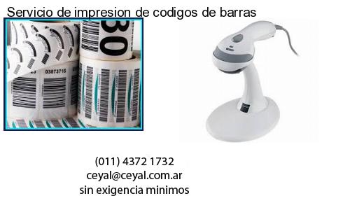 Servicio de impresion de codigos de barras