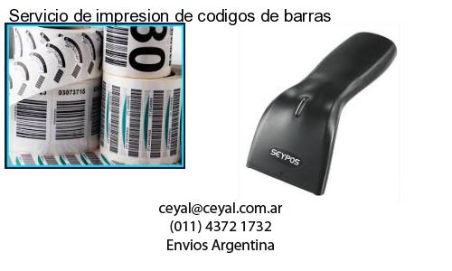 Servicio de impresion de codigos de barras