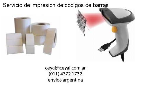 Servicio de impresion de codigos de barras