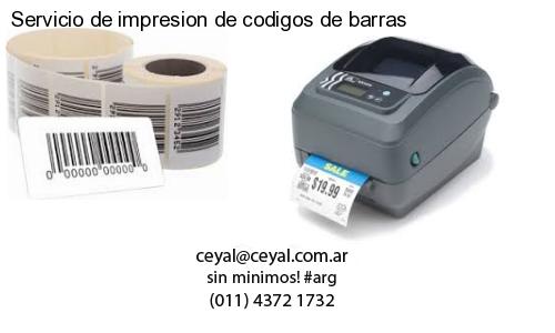 Servicio de impresion de codigos de barras