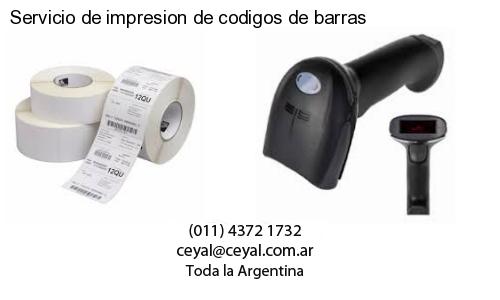 Servicio de impresion de codigos de barras