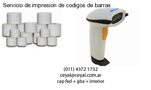 Servicio de impresion de codigos de barras