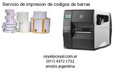 Servicio de impresion de codigos de barras