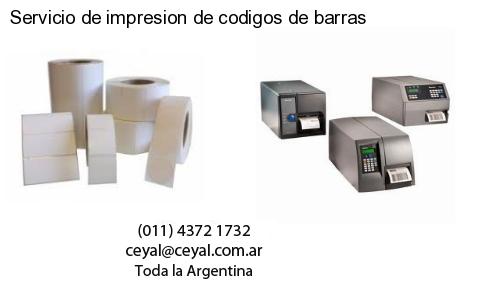 Servicio de impresion de codigos de barras