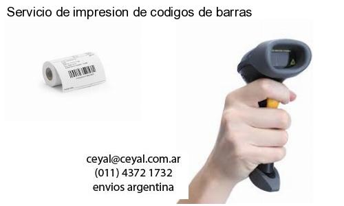 Servicio de impresion de codigos de barras