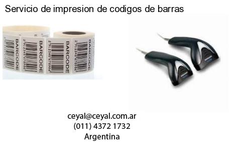 Servicio de impresion de codigos de barras