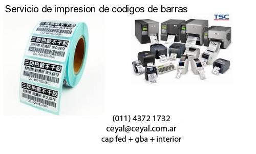 Servicio de impresion de codigos de barras