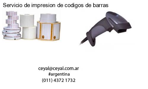 Servicio de impresion de codigos de barras