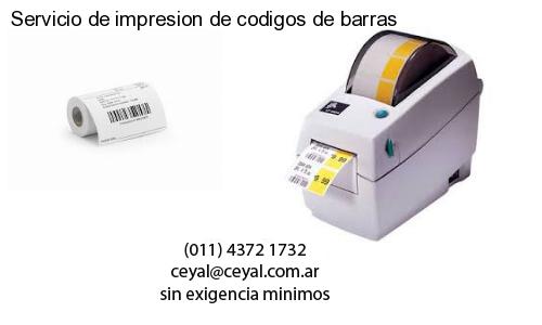 Servicio de impresion de codigos de barras