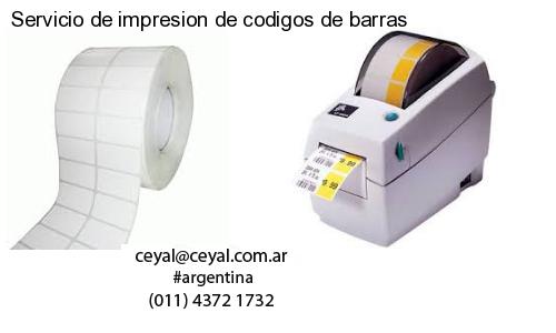 Servicio de impresion de codigos de barras