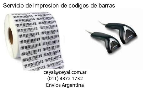 Servicio de impresion de codigos de barras