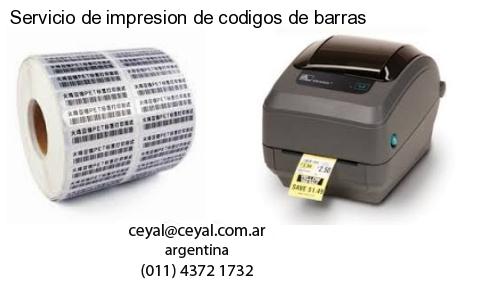 Servicio de impresion de codigos de barras