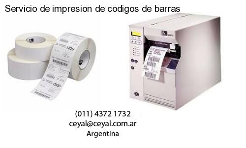 Servicio de impresion de codigos de barras