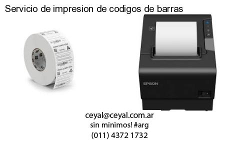 Servicio de impresion de codigos de barras