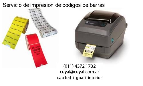 Servicio de impresion de codigos de barras